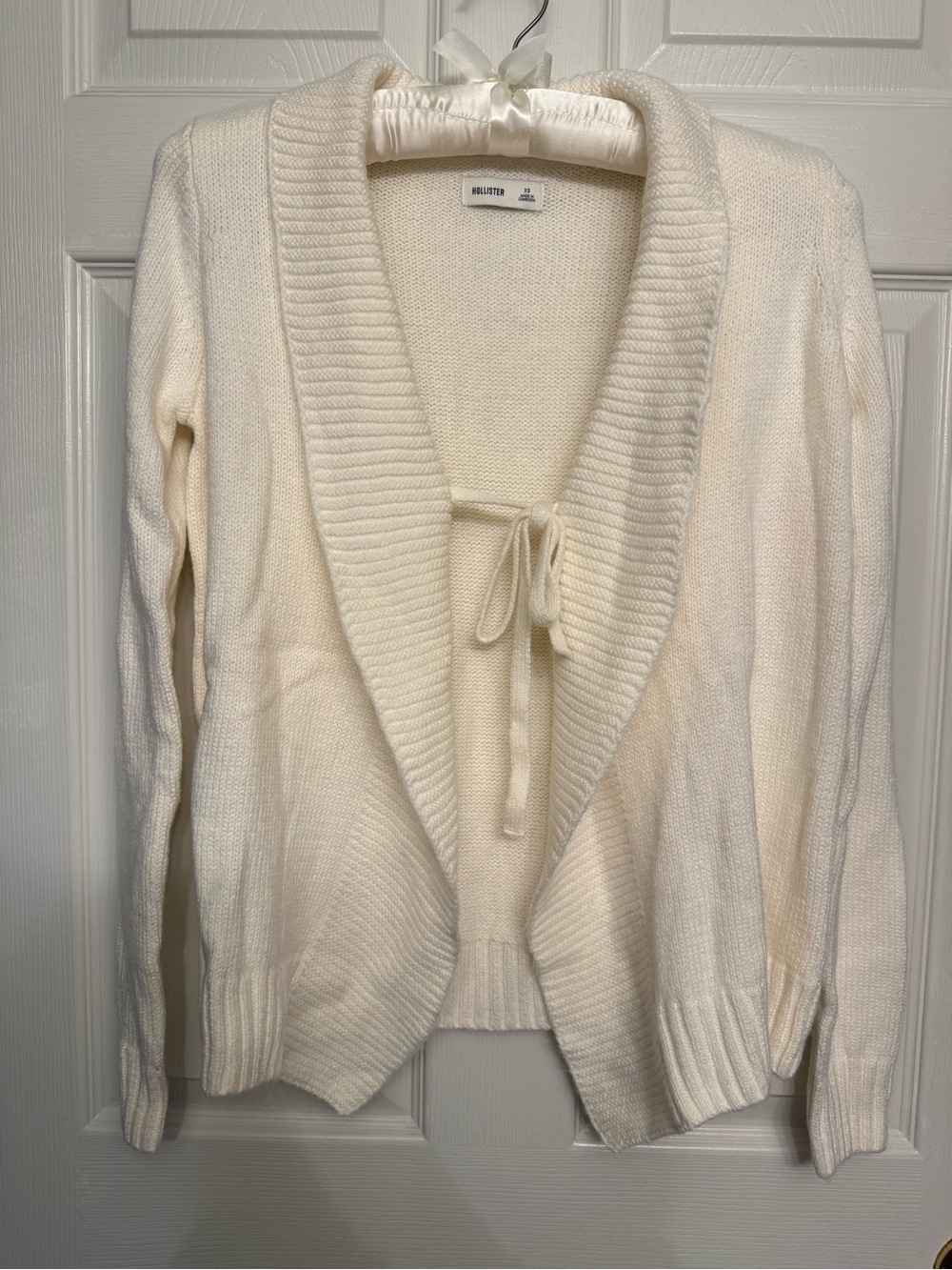 Hollister Cream Open-Front Tie Cardigan Sweater - Women's